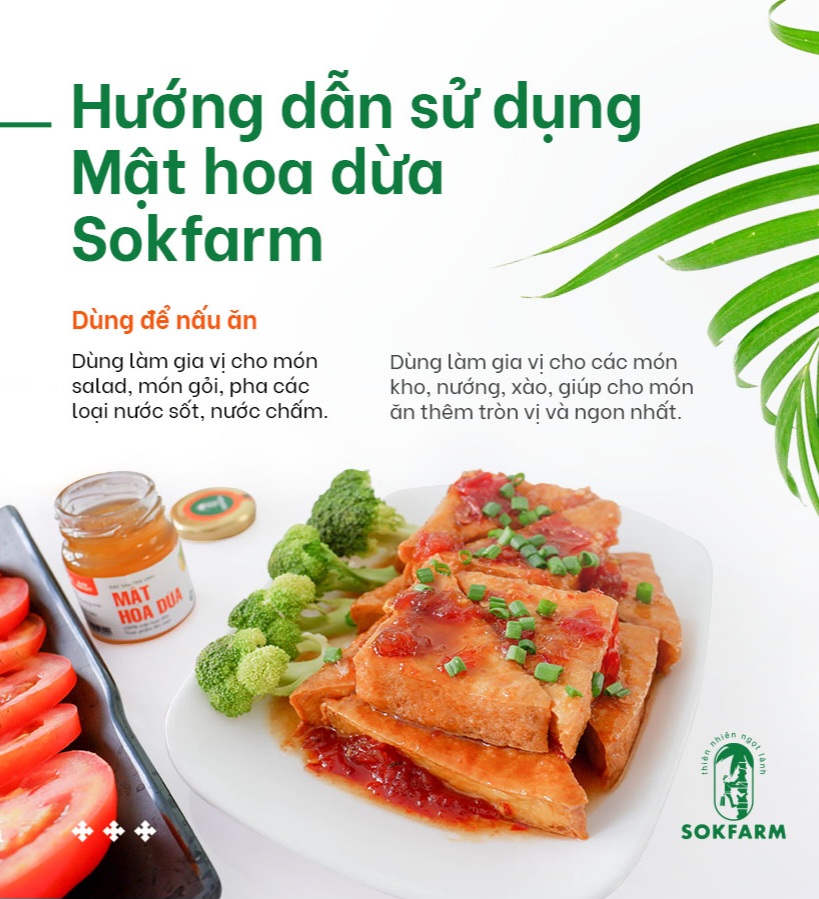 Cach su dung Mat hoa dua Sokfarm 250g