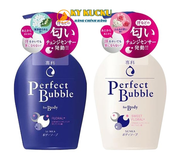 Sua tam Senka Perfect Bubble trang nhat ban hoa Sữa tắm Senka Perfect Bubble trắng của Nhật - Hoa hồng dịu ngọt